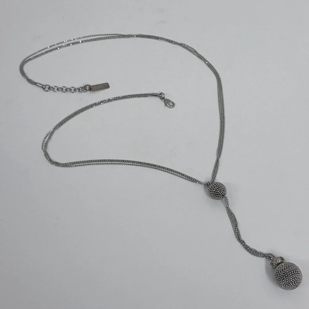 Peserico Necklace Italy Made Silver Tone Caviar Bead Balls 23